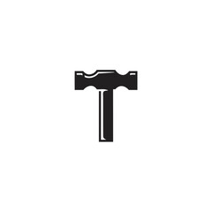 Monochrome Sledgehammer Tool Vector Illustration