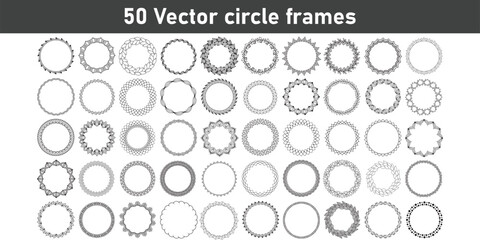50 Vector Mandala Circle Frames Collection