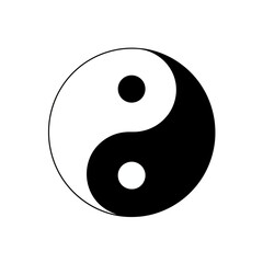 Classic Black and White Yin Yang Symbol Vector Illustration for Balance and Duality