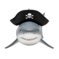 Cute toy shark wearing a pirate hat for kids