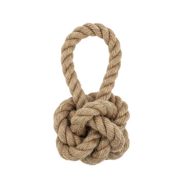 Nautical rope tied in a monkey's fist knot
