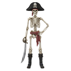 Obraz premium Pirate skeleton captain with cutlass for halloween