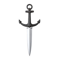 Fantasy dagger with a nautical anchor hilt design