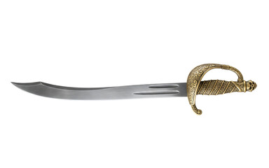 Obraz premium Pirate cutlass sword with ornate golden hilt