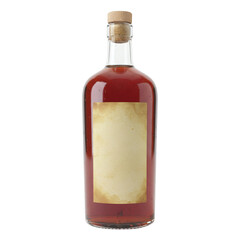 Antique rum bottle with a blank parchment label