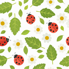 Flat design ladybug pattern collection
4