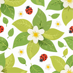 Flat design ladybug pattern collection
3