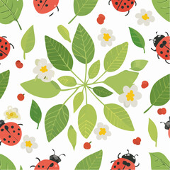 Flat design ladybug pattern collection
1