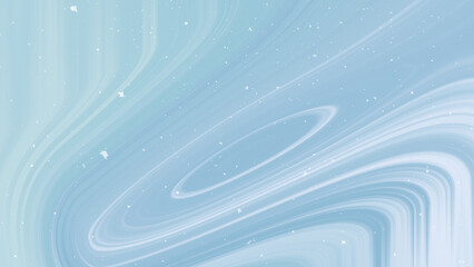 Snowwhite background of light blue swirls with dispersed white speckles evokes a wintery feel.
