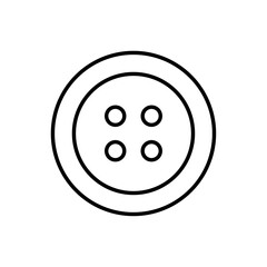 An illustration of a black icon of cutting and sewing attributes on a white background