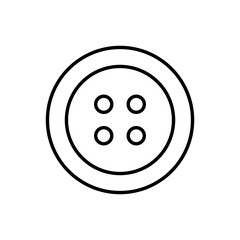 An illustration of a black icon of cutting and sewing attributes on a white background