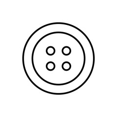 An illustration of a black icon of cutting and sewing attributes on a white background