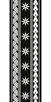 maori polynesian hawaiian tribal floral and shark teeth armband tattoo design traditional folk ethnic ornament art pattern