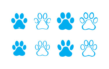 Cute Paw Prints Vector Collection. Vector illustration eps 10