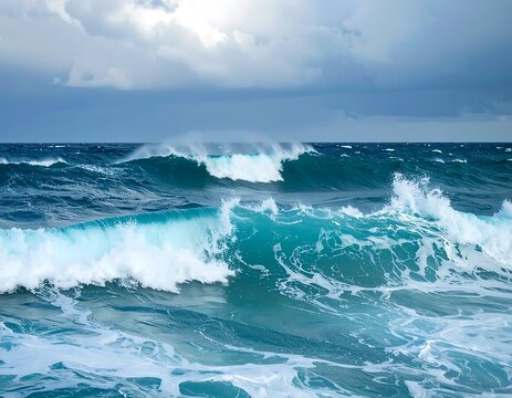 Stormy ocean waves