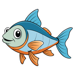 vector illustration of a cartoon fish