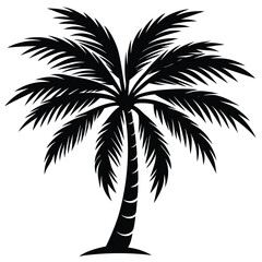 Obraz premium Tropical silhouette of a palm tree perfect for summer vacation and beach designs