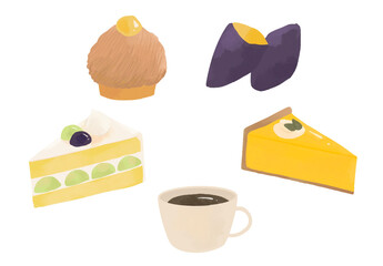 秋のスイーツのセット