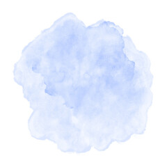 Watercolor splash of blue azure color, background, handmade digital illustration. Element for design in printing, packaging, textile, wallpaper.