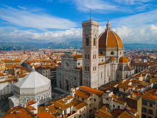 Fototapeta premium Florence, Italy. Aerial view of the beautiful Italian city