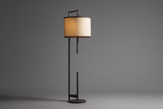 Modern floor lamp with off-white shade