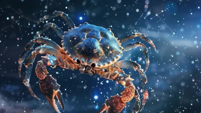 Abstract composition with concept of Cancer zodiac sign symbol