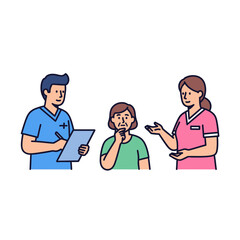 Professional medical team consults with a patient, capturing vital information for optimal care and well-being.