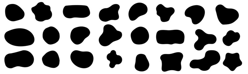 Organic shape round form set. Liquid organic blob curve background abstract shape frame. vector icon set