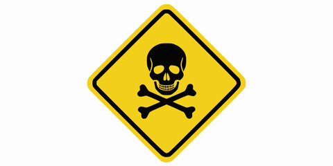 Obraz premium Poison Warning Sign: Skull and Crossbones Hazard Symbol 