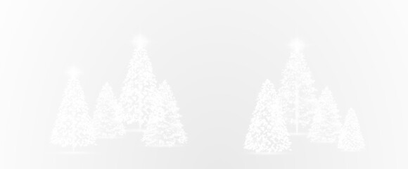 Realistic glowing Christmas trees. Sparkling lights in the form of a Christmas tree with bright shiny particles. Magical design for Christmas party, png.	
