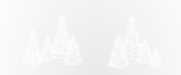 Realistic glowing Christmas trees. Sparkling lights in the form of a Christmas tree with bright shiny particles. Magical design for Christmas party, png.	
