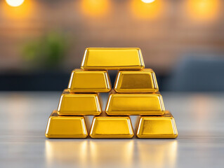 Stack of gold bars gold investment