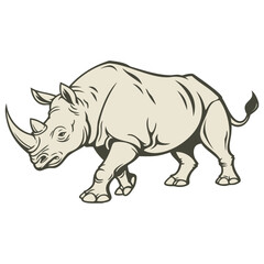 Generative Design Powerful Rhinoceros Animal Portrait Wildlife Art