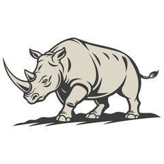 Generative Design Powerful Rhinoceros Animal Portrait Wildlife Art