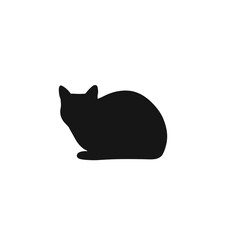 Set of black cat silhouette isolated on white background. Vector illustration template for design decor.