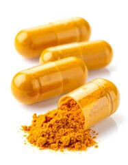 Three Turmeric Capsules with Powder