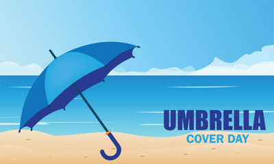 Umbrella Cover Day vector graphic great for Umbrella Cover Day celebration. flat design. story design. flat illustration. simple and elegant
