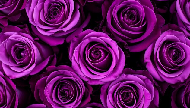 Close-up vibrant purple roses