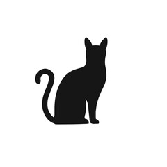 Obraz premium Set of black cat silhouette isolated on white background. Vector illustration template for design decor.