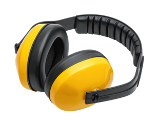 Yellow and black safety earmuffs