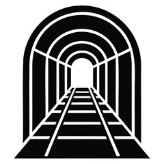 Generative Design Abstract Tunnel Icon Minimalist Silhouette Graphic
