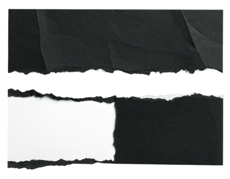 Torn black and white paper