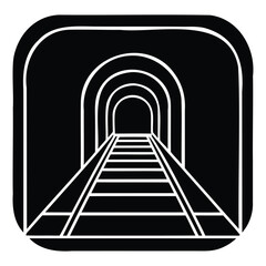 Generative Design Abstract Tunnel Icon Minimalist Silhouette Graphic