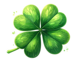 Detailed illustration of a four-leaf clover (1)