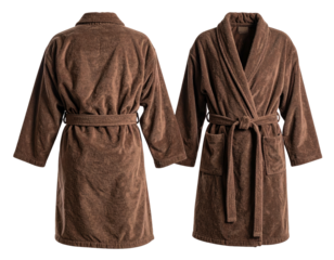 Front and back view of a brown robe