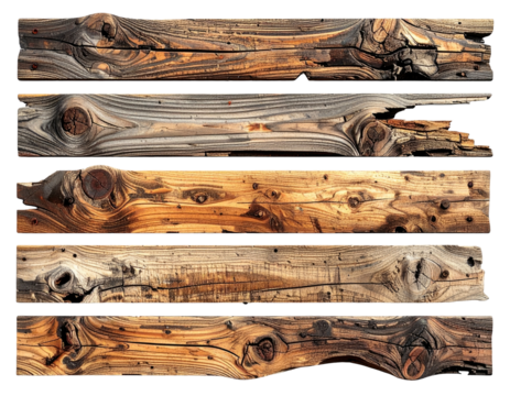 Aged wooden planks in horizontal rows