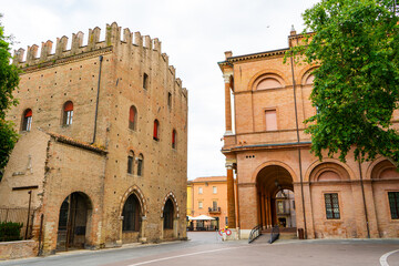 Italian street Palazzo dell'Arengo. The central part of the old city building architecture Rimini...