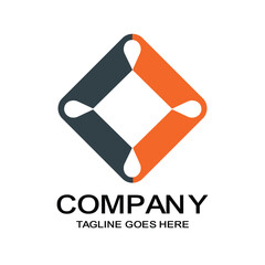 Abstract Dynamic Diamond Logo with Teardrop Elements