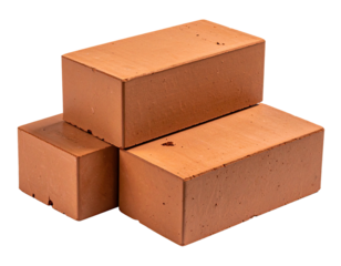 Stacked terracotta building blocks