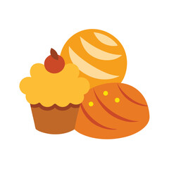 Pastries on White Background